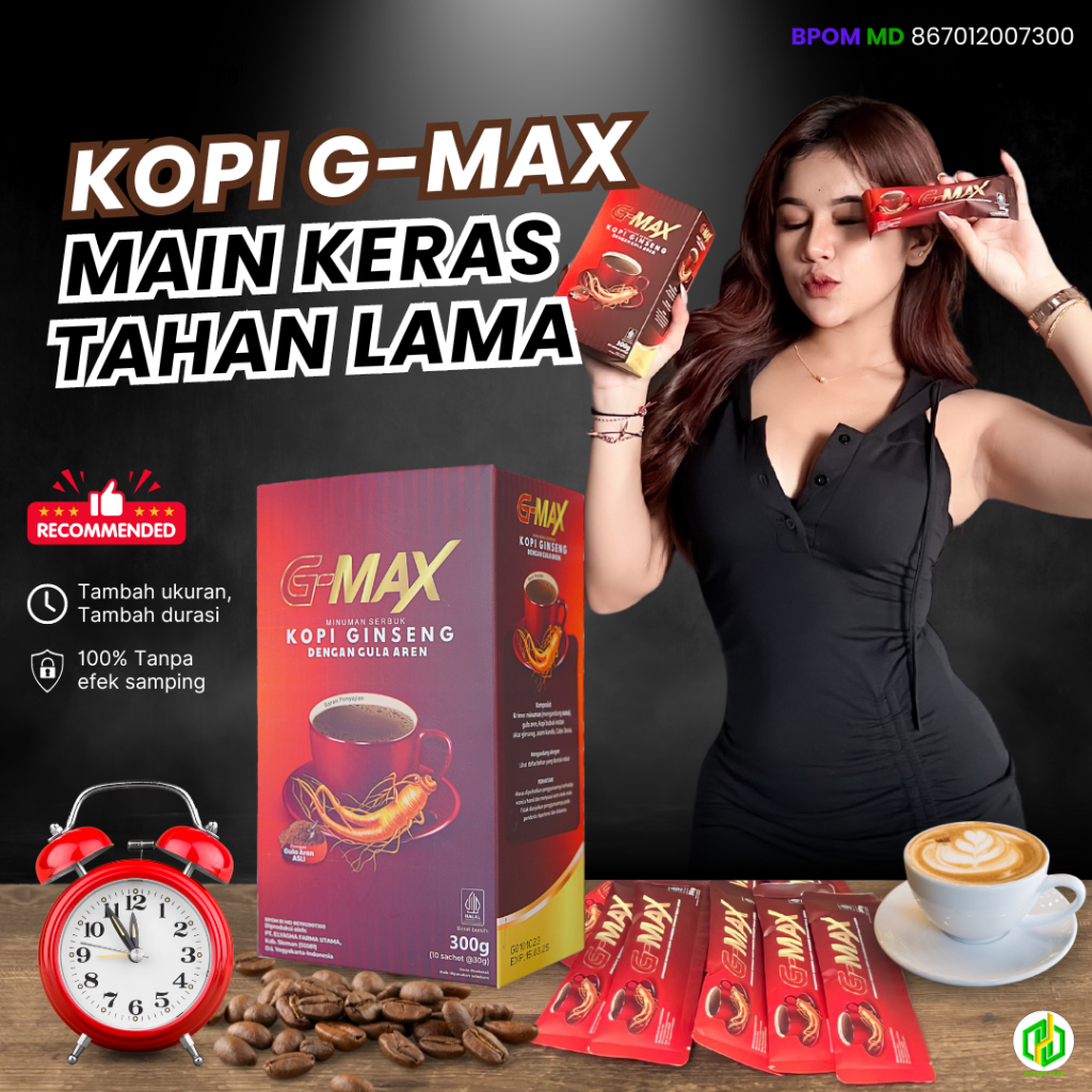 

G-MAX Kopi Gingseng Penambah Stamina Pria Original BPOM Kopi Kuat Tahan Lama Durasi Pria