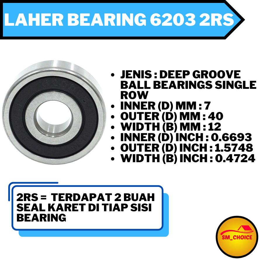 LAHER BEARING 6203 2RS NKN BEARING NKN 6203