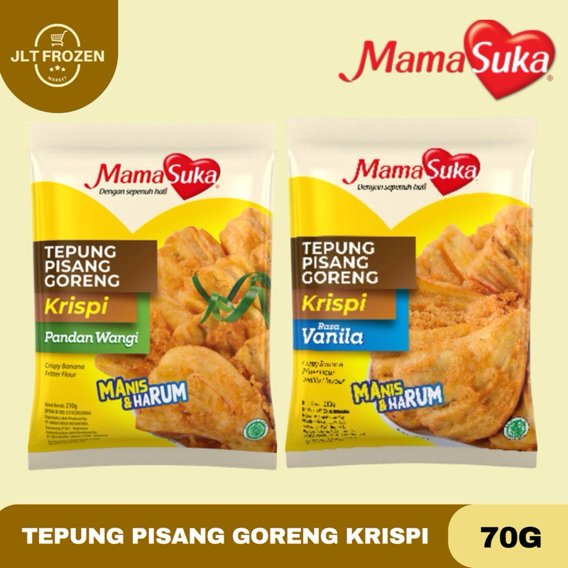 

Mamasuka tepung Pisang Goreng Krispi Vanila / Pandan Wangi Harum Crispy Manis - 70g