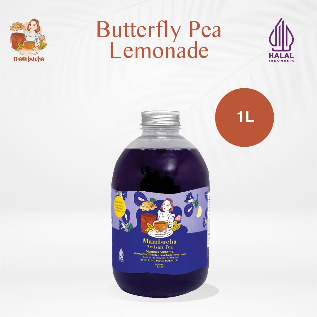 

Kombucha Butterfly Pea Lemonade Mambucha 1 Liter