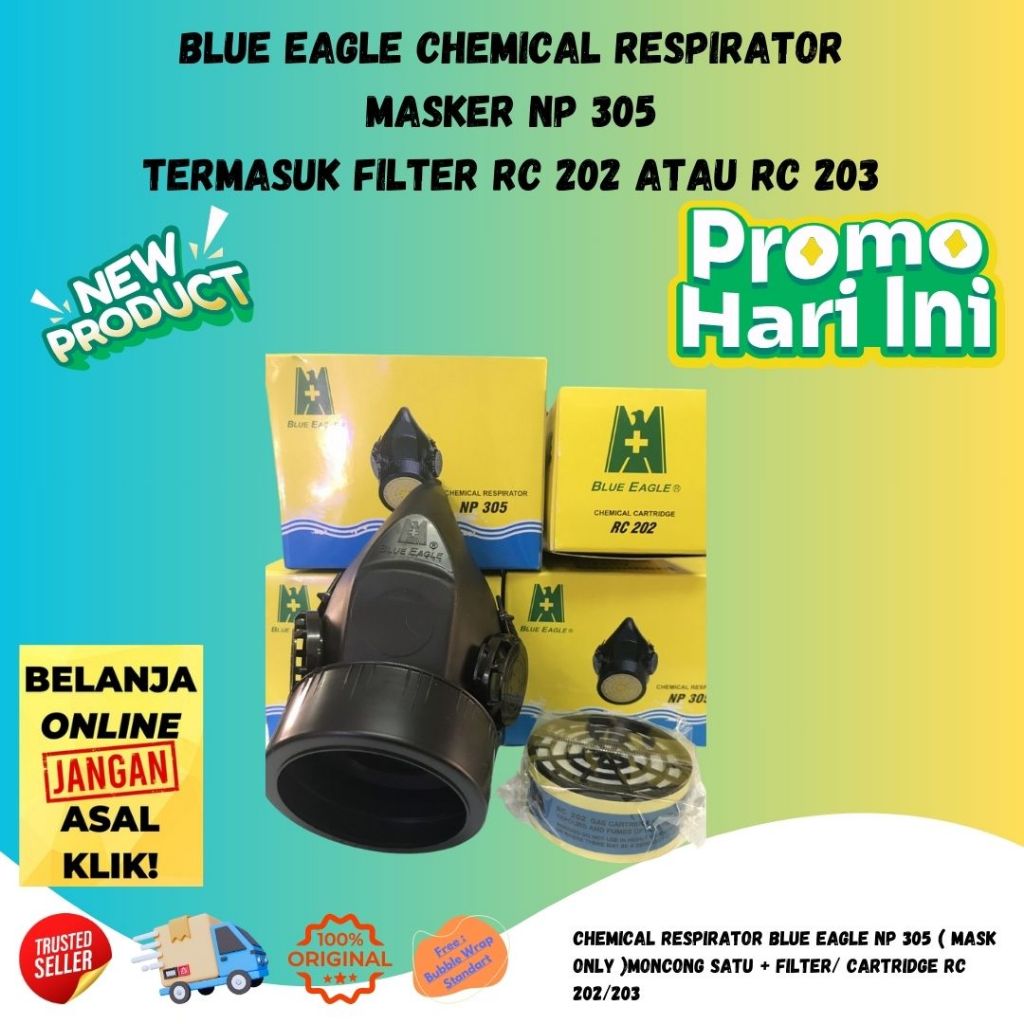Masker Industri Industrial Mask NP 305 NP305 NP-305 Chemical Respirator Termasuk Filter