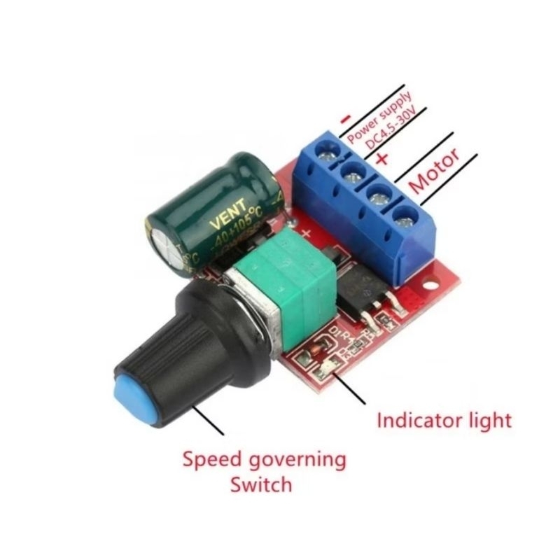 Lostnight_ Dimmer Dc Controller Dc 5A 90Watt Pengatur Kecepatan Motor Dc