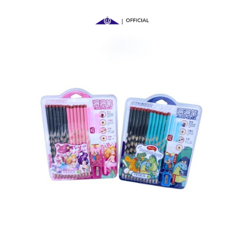 

12 Set Stationary Paket Pensil Penghapus Rautan/Alat Tulis Set