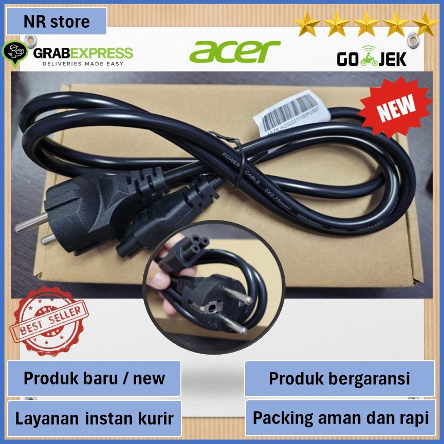 Kabel power adaptor laptop Acer Original 3 lubang