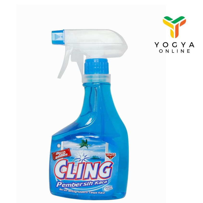 Cling Pembersih Kaca Biru Pump 425 Ml