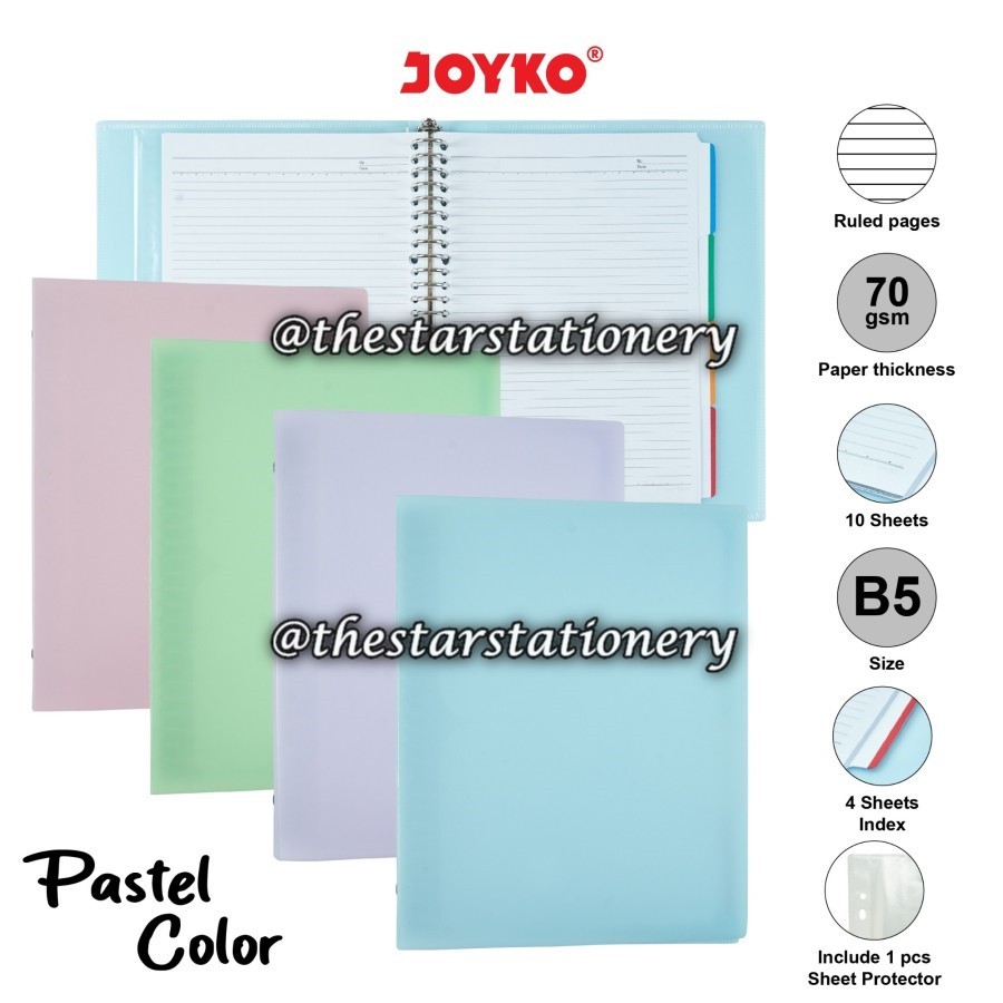 

(1 Biji) GABUNGAN Map Binder Joyko B5-MHPT-143 B5 Pastel / Map Binder Joyko B5MHPT143 B5 Pastel / Joyko B5 MHPT 143