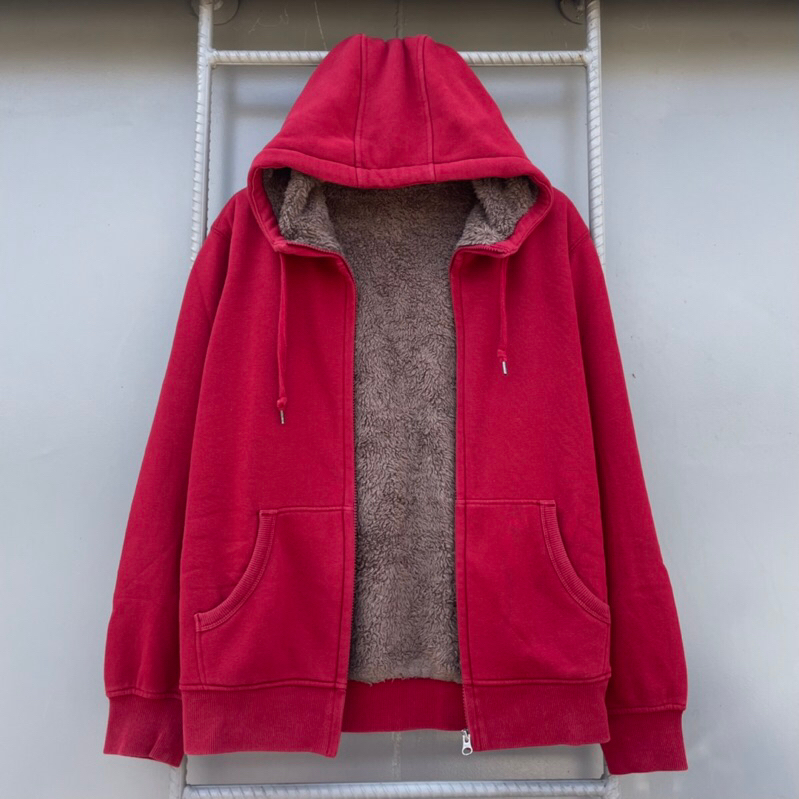 Hoodie Zipper Uniqlo Sherpa | second original