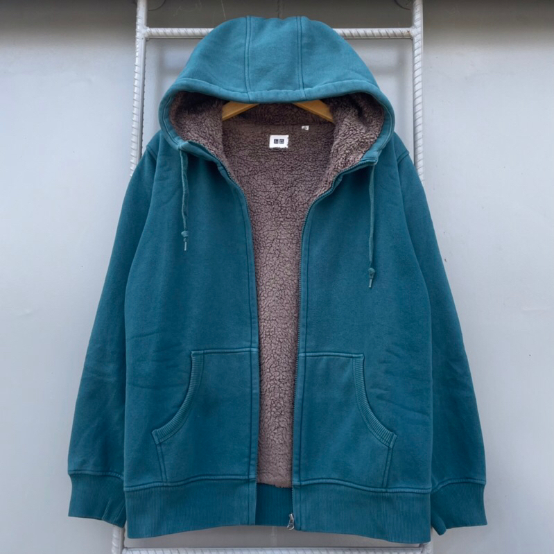 Hoodie Zipper Uniqlo Sherpa | second original