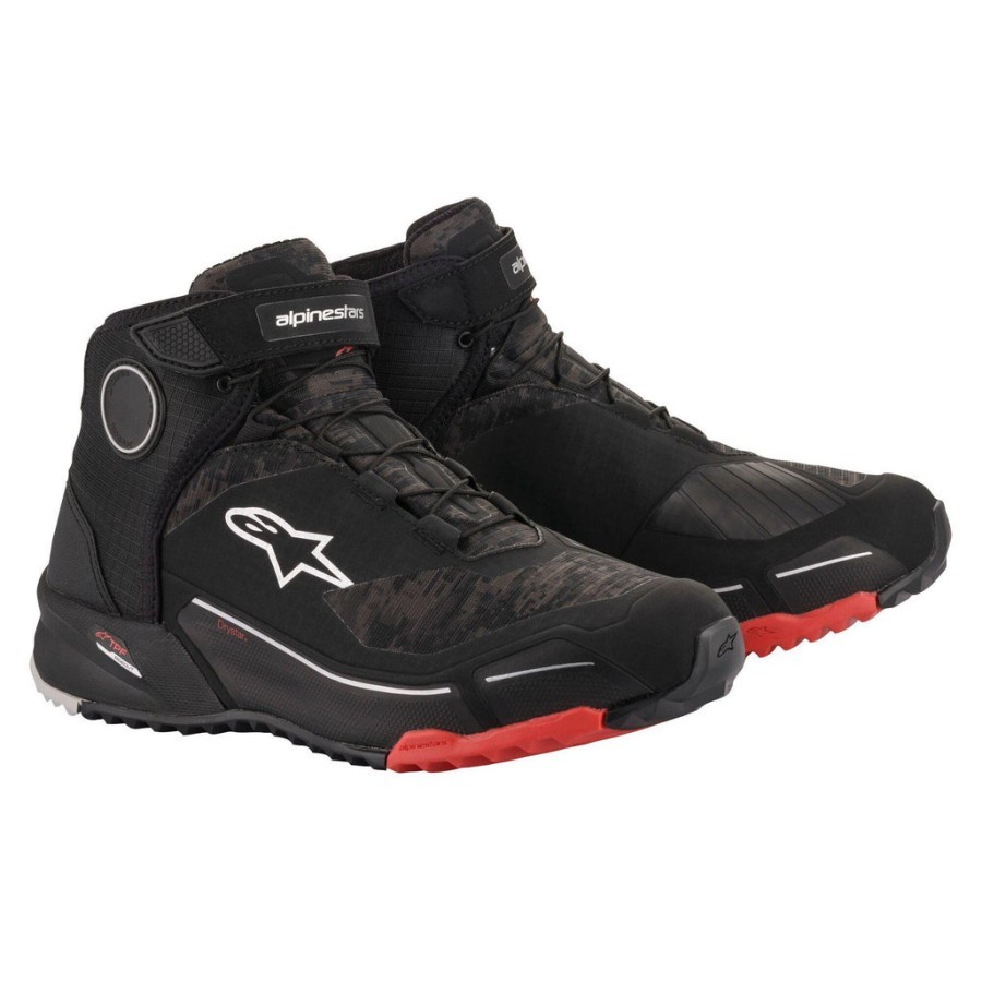 Alpinestars CRX Drystar Black Camo Red Shoes