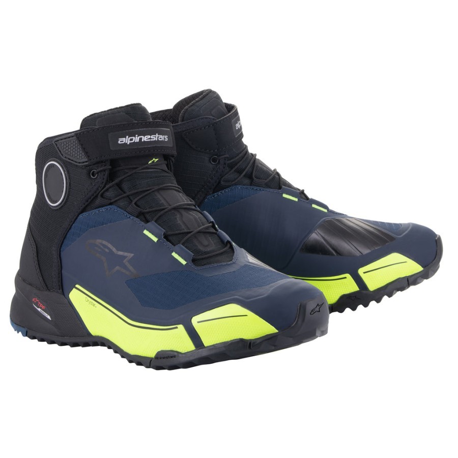 Alpinestars CRX Drystar Black Dark Blue Fluo Yellow Shoes