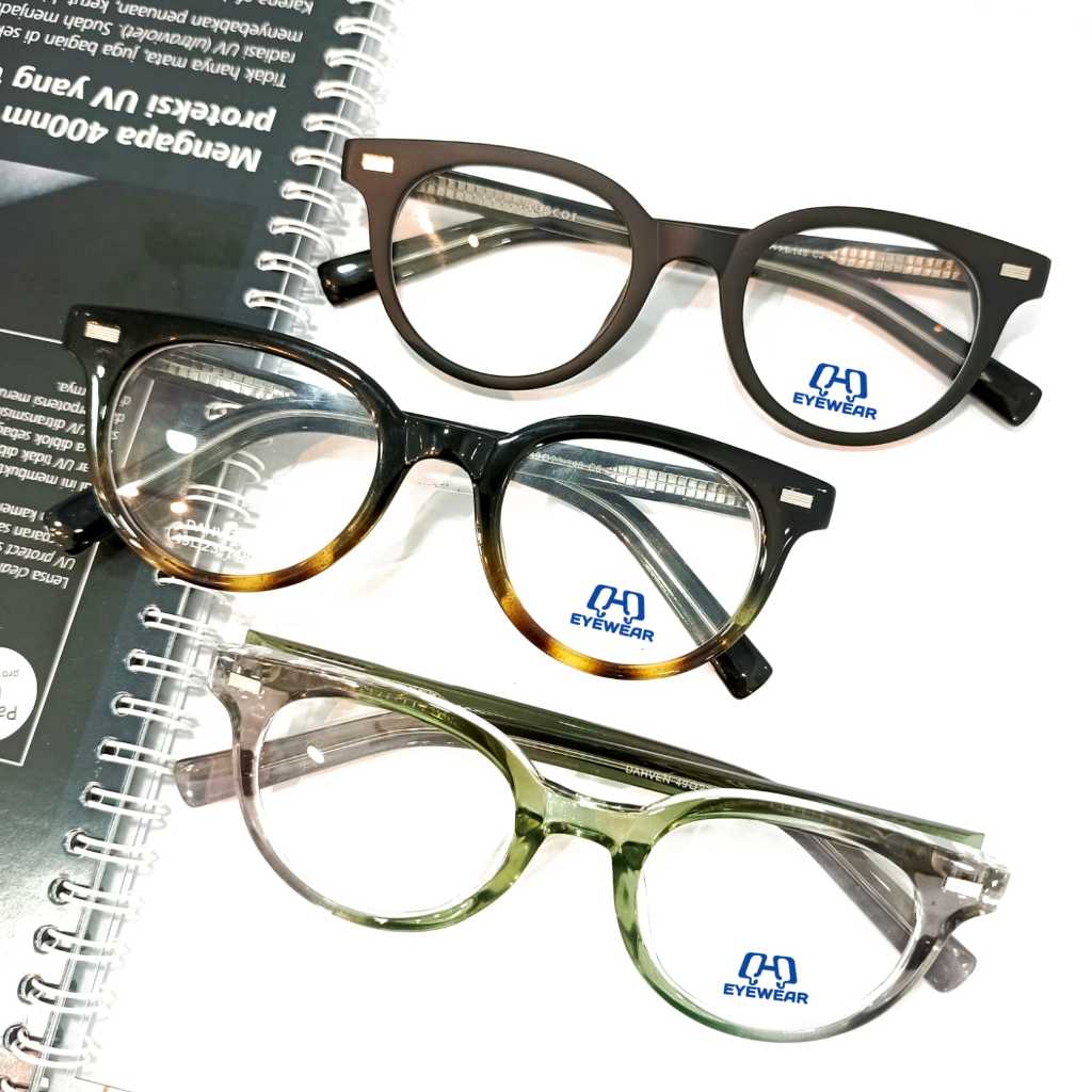 QQ EYEWEAR - KACAMATA MASCOT DAHVEN - BULAT - UNISEX - FLEKSIBEL - FRAME MINUS TEBAL