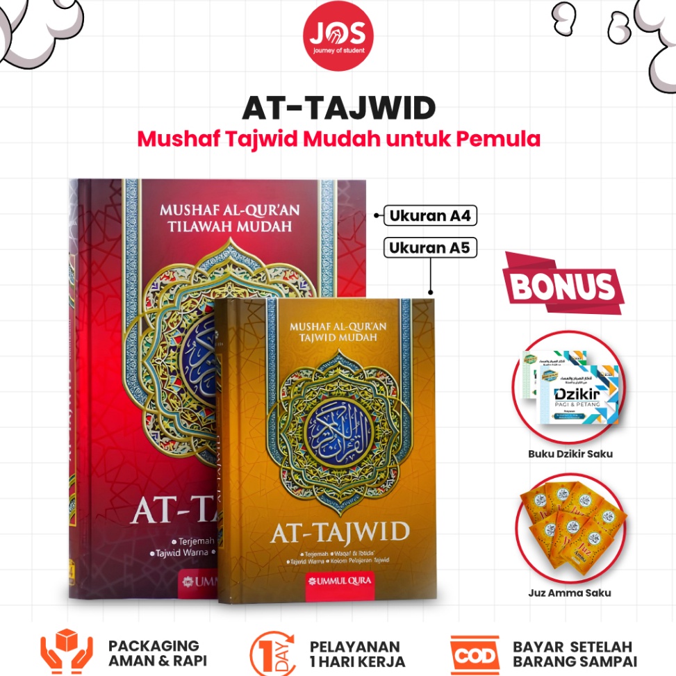 Al Quran AtTajwid Terjemahan dan Tajwid Warna Ukuran Sedang A5  Bonus JUZ Amma dan Buku Dzikir o E1Y