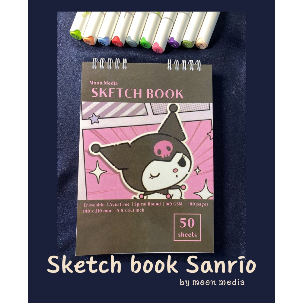 

MOON MEDIA SKETCH BOOK A4 buku gambar tebal 16GSM kUROMI keroppi pompompurin SANRIO NARUTO ONEPIECE VAN GOGH CINNAMOROLL LOTSO ROBLOX MINECRAFT u B6O8
