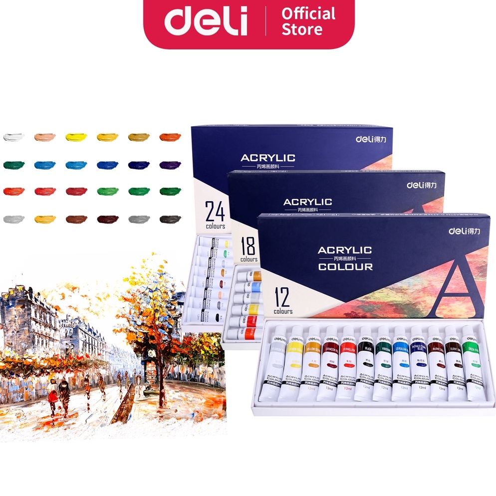 

Deli cat akrilik 121824 warna cepat kering dan halus 73856 7387 73858 e Z2N2