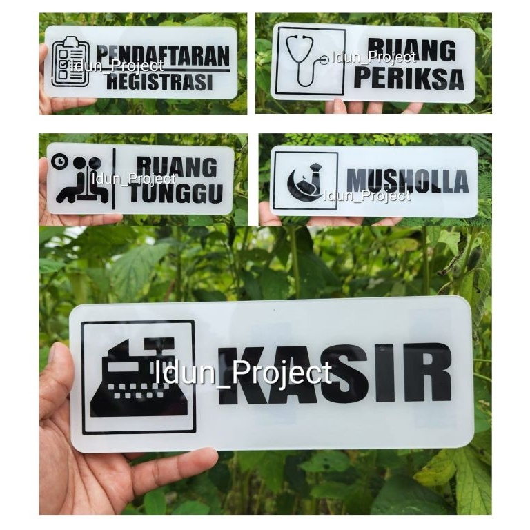 

Sign boardruang periksaMushollaKasirRuang tungguPendaftaranRuang dokter gigi akrilik d PM4