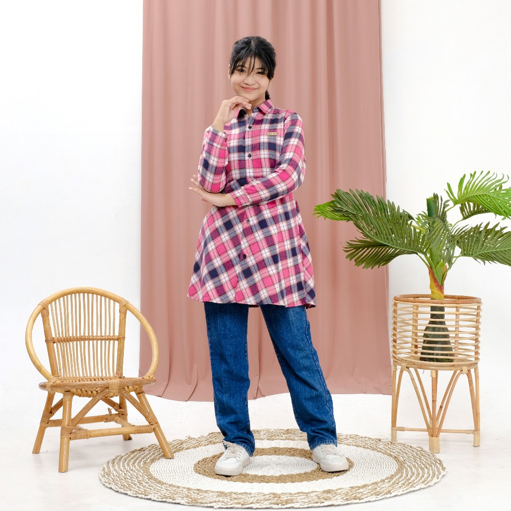 TUNIK TALI FLANEL ANAK PEREMPUAN