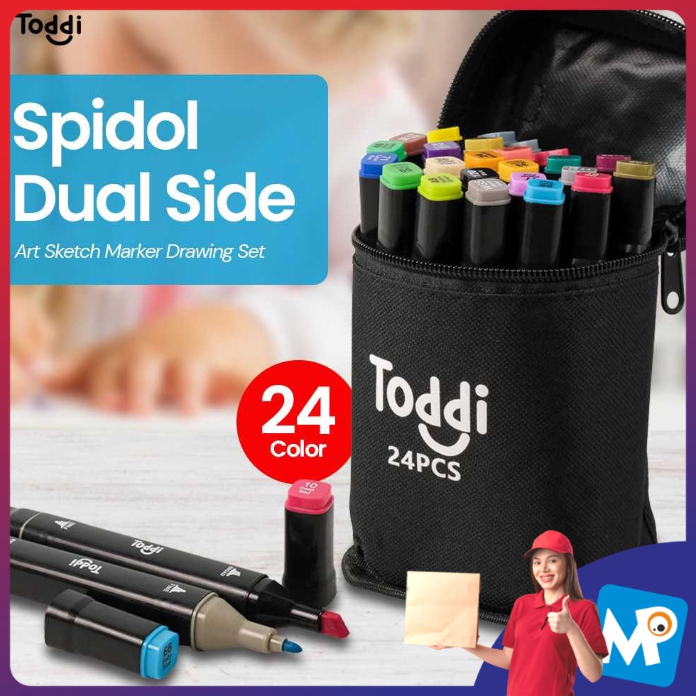 

Toddi Spidol Dual Side Fine Art Brush Art Marker Set CY6 w D7L5