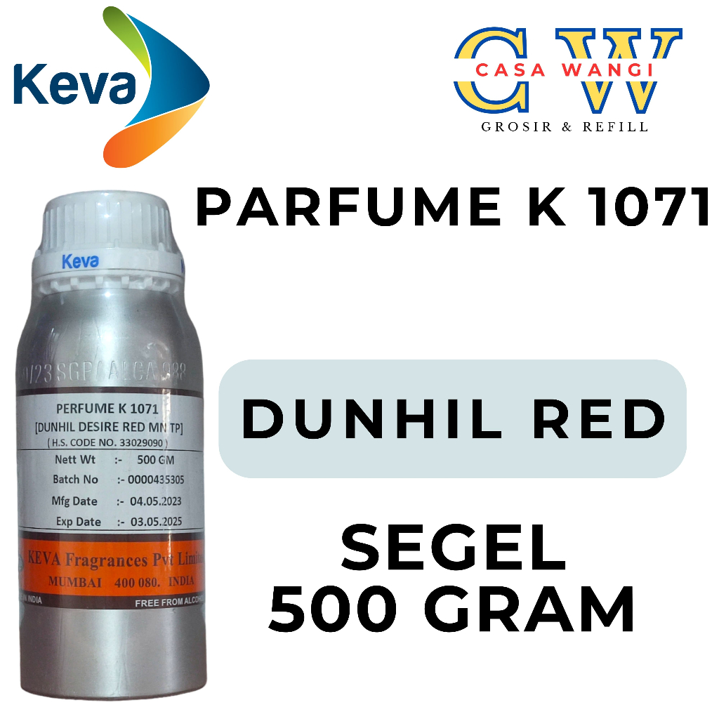 PARFUME K 1071 BY KEVA KEMASAN SEGEL 500 GRAM.BIBIT PARFUM MURNI AROMA DUNHIL RED 500 GRAM SEGEL DAR