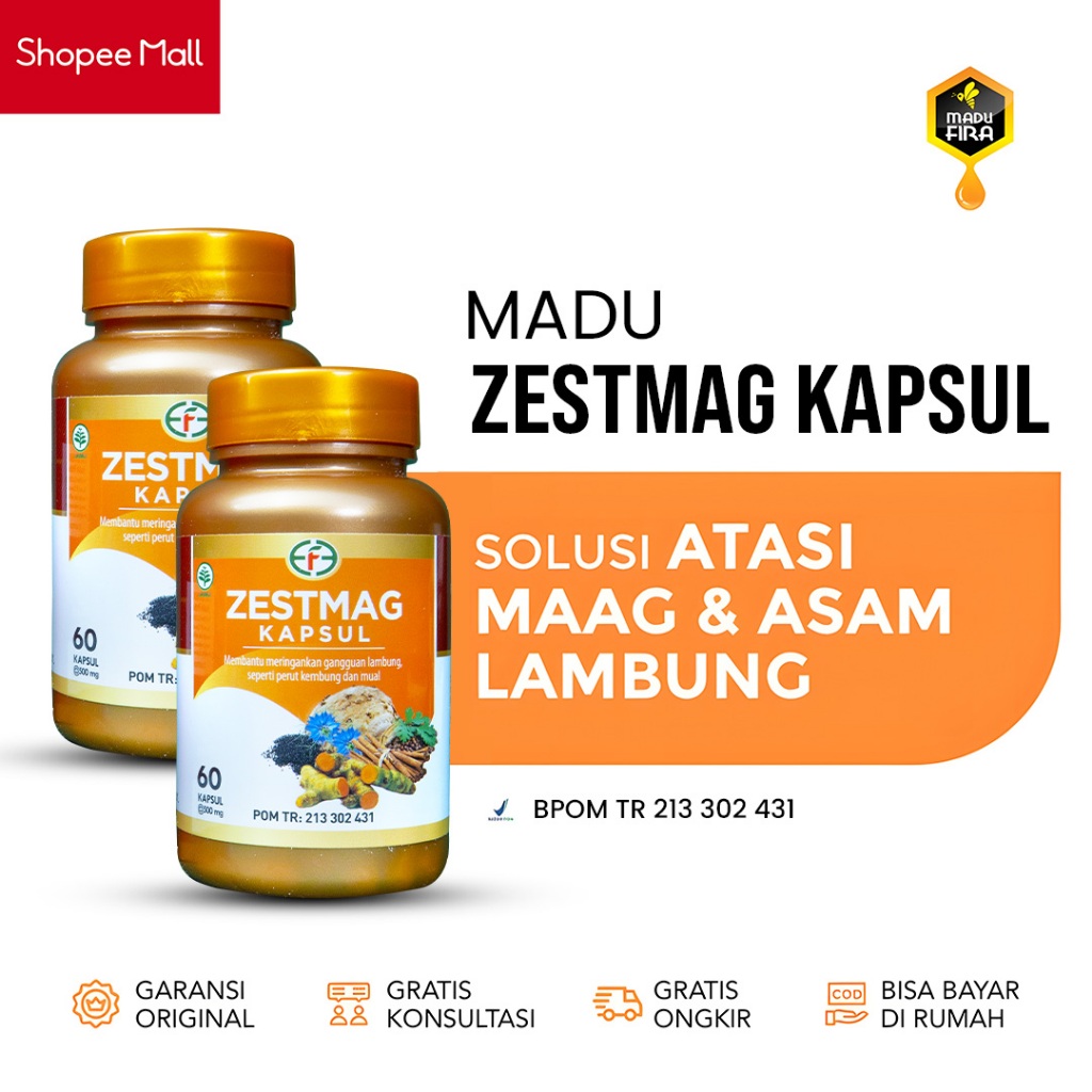 KAPSUL ZESTMAG - Solusi Membantu Atasi Maag dan Asam Lambung 2 Botol