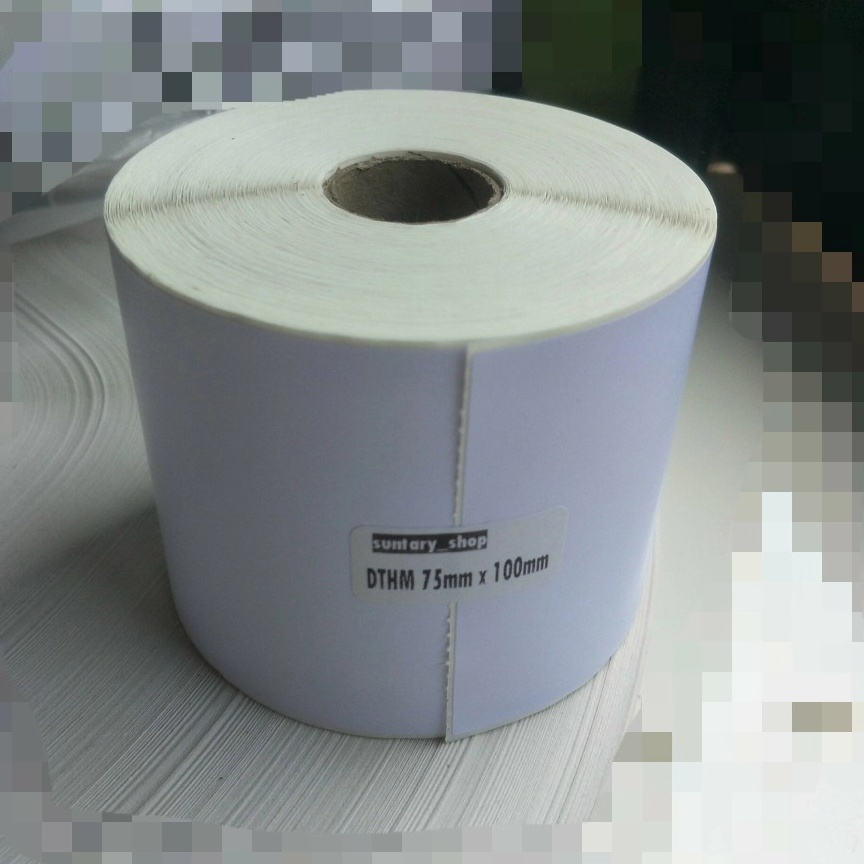 

KODE V68R barcode stiker thermal 75 mm x 1 mm cocok untuk resi 75x1 76x1 isi 5 pcs