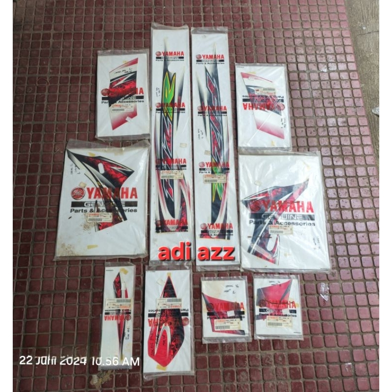striping stiker lish body f1zr fizr merah putih tahun 2005 original yamaha nos