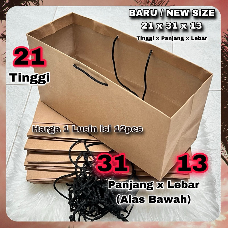 

paper bag BOLU GULUNG Brownies bolu kue / paperbag tas kertas bento box sepatu / per LUSIN