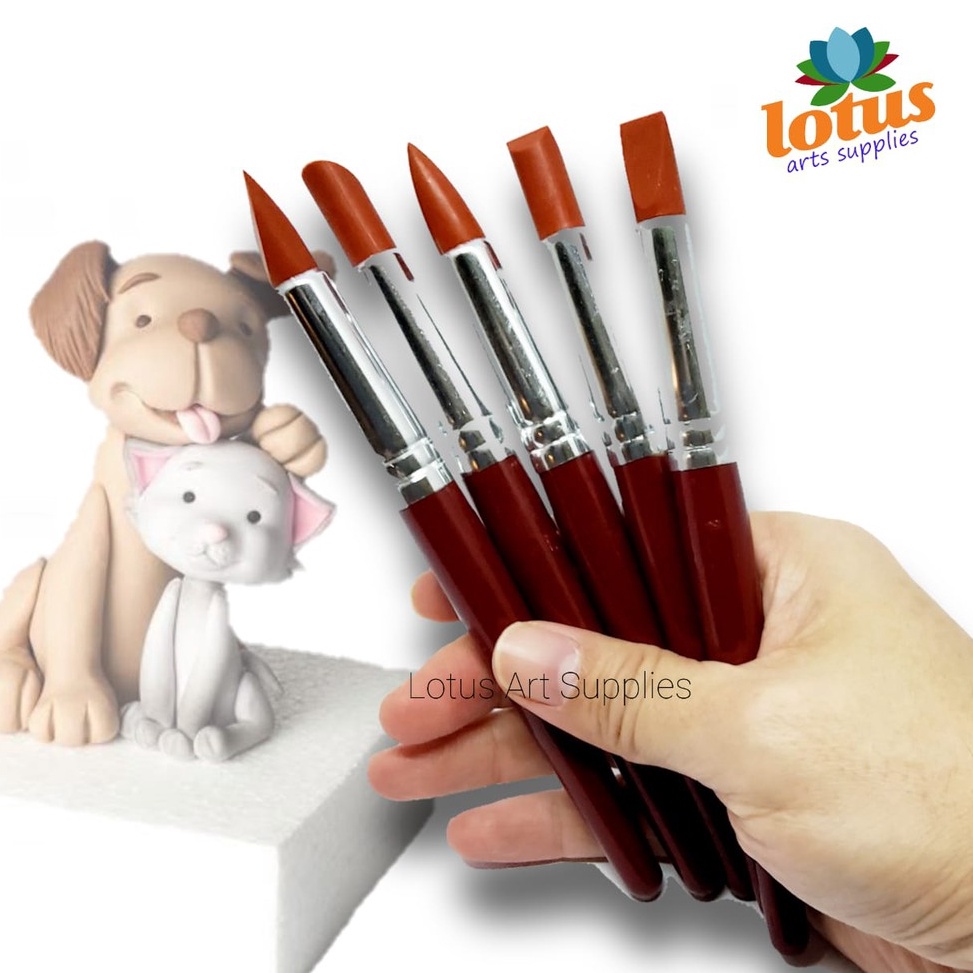 

Silicone Carving Tools Alat Pottery Clay Sculpting set 5 Large e F8G3