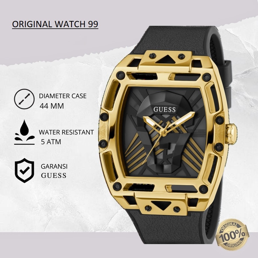100% ORIGINAL Jam Tangan Pria Guess GW0500G1 Jam Tangan Original - Stainless Steel & Tali Rubber