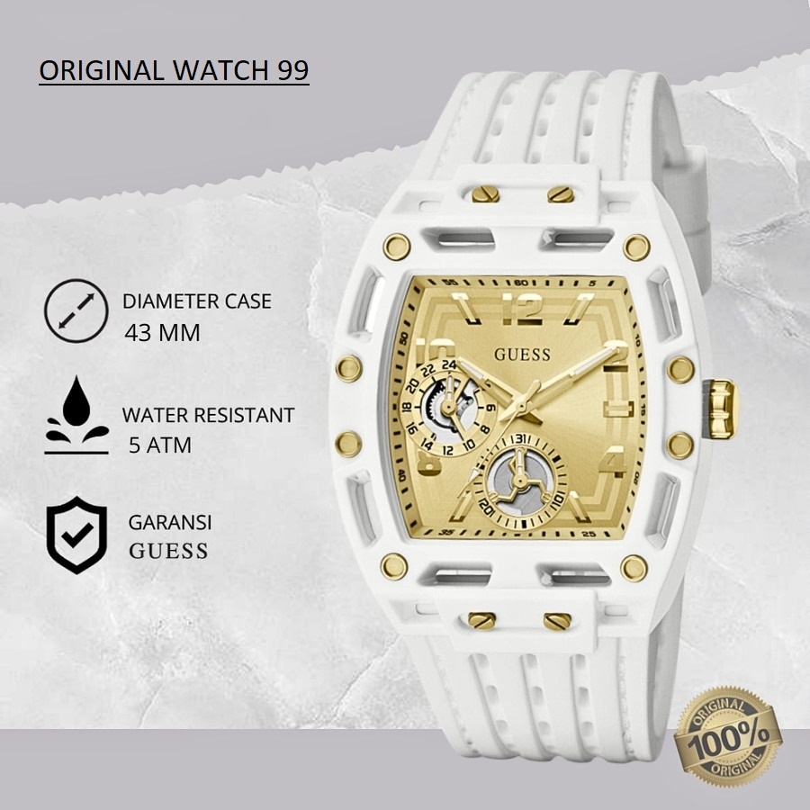 100% ORIGINAL Jam Tangan Pria Guess GW0499G5 Jam Tangan Original - Stainless Steel & Tali Rubber