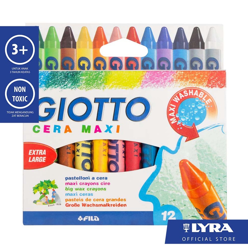 

Giotto Cera Maxi 12 Colors Wax Crayon Washable q V3Y5