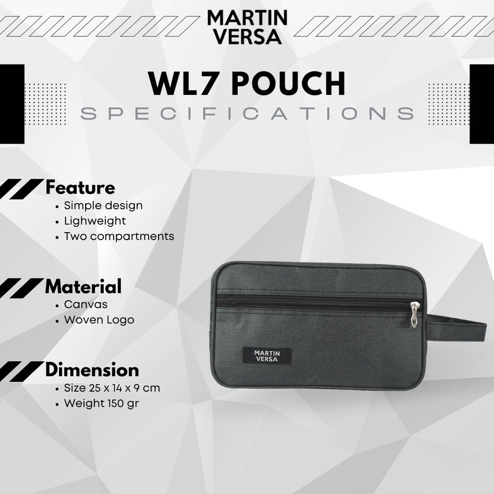 KODE F73P Martinversa WL7 Tas Pouch Unisex Pria Wanita Kanvas Nylon
