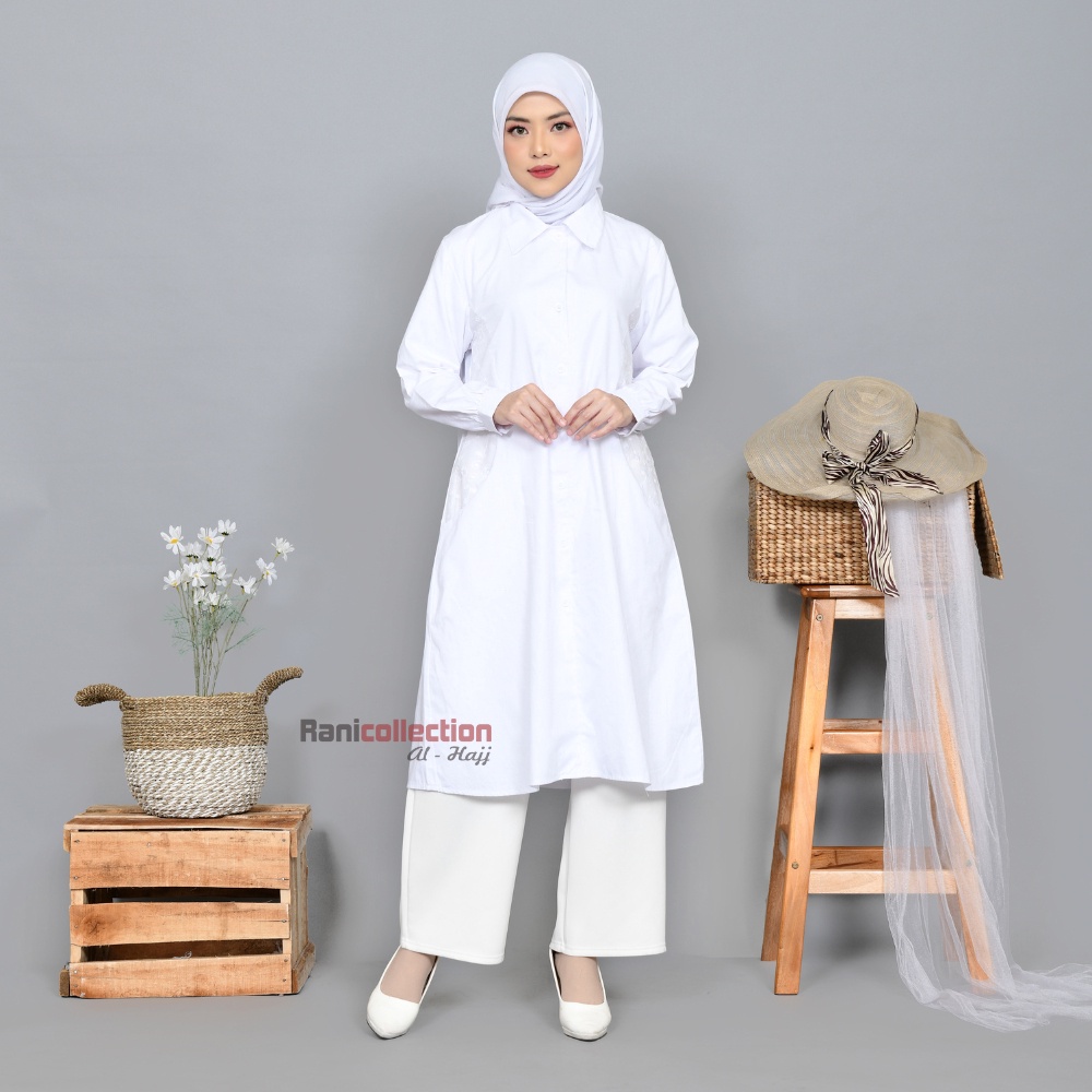 DISCOUNT TODAY Stelan Tunik Wanita baju ihram Wanita Stelan Ihram Wanita Perlengkapan Haji Dan Umroh