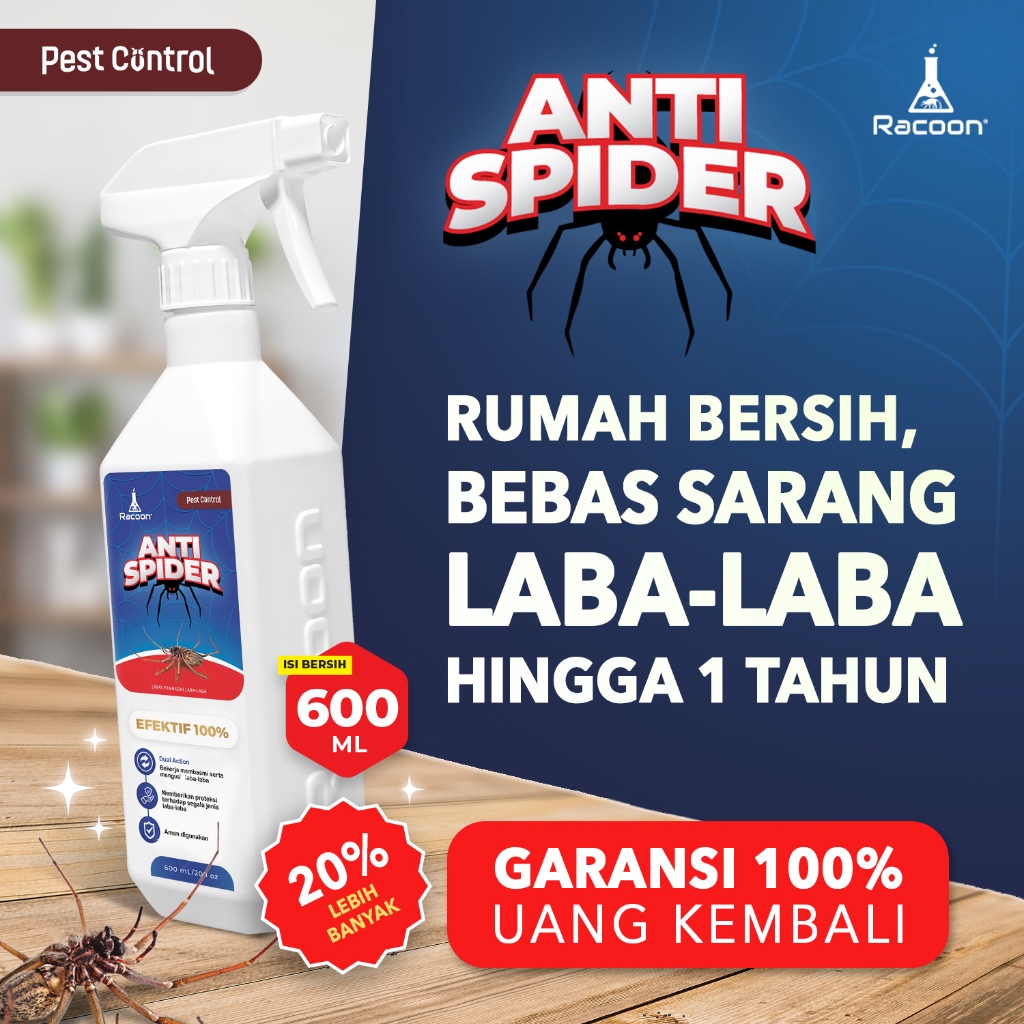 RACOON ANTI SPIDER / Spray Anti Laba Laba | Membasmi dan Mencegah Datang Kembali