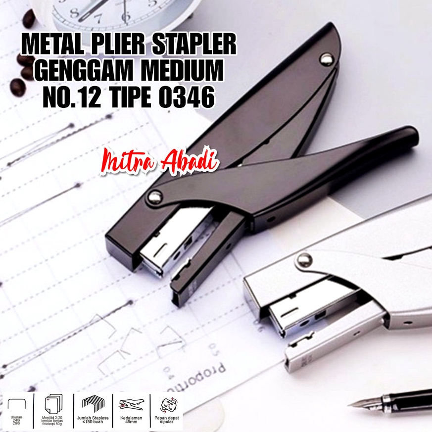 

Metal Plier Stapler Genggam Medium No12 Tipe 346 u L6F2