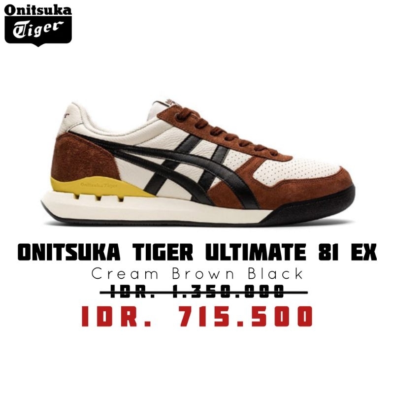 SEPATU ONITSUKA TIGER ULTIMATE 81 EX CREAM BROWN BLACK ORIGINAL
