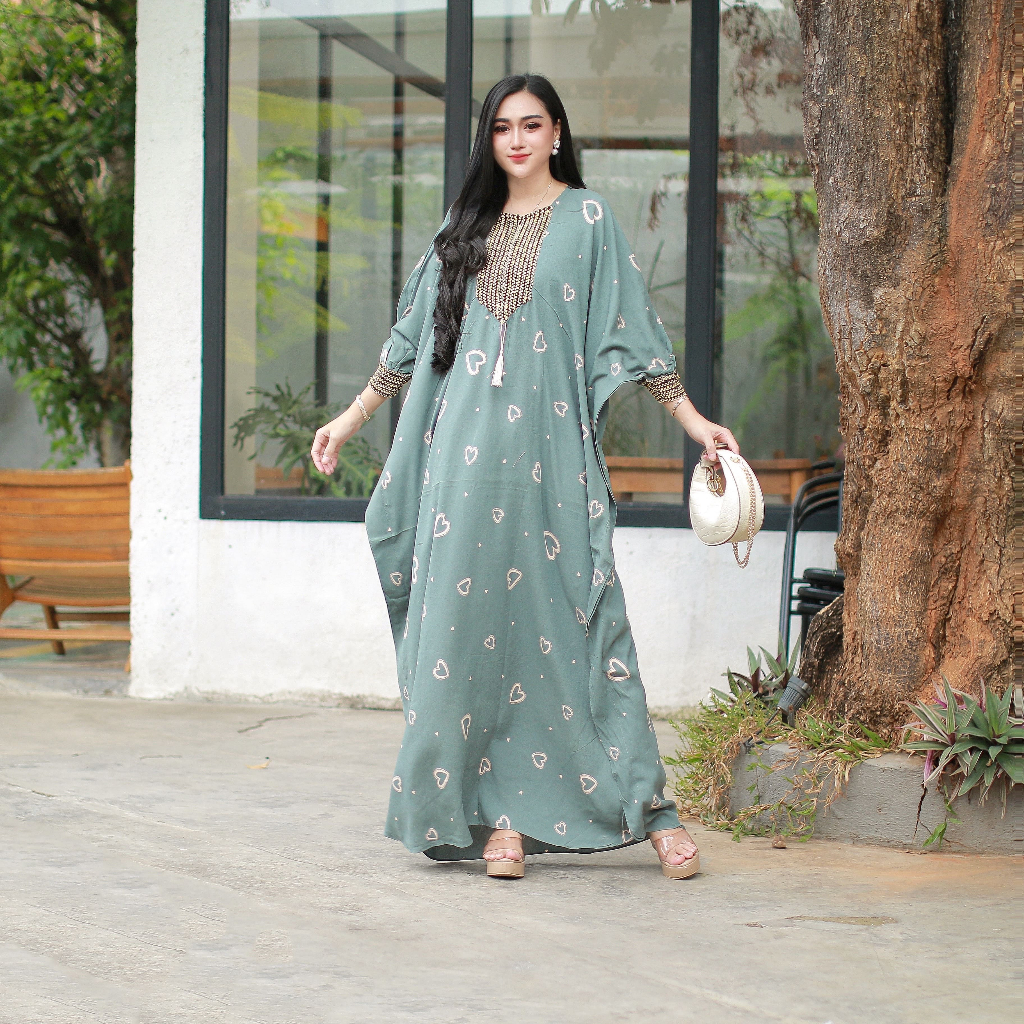 Kaftan Batik Kaftan Gamis Jumbo - Kaftan Rayon - Gamis Renda Sultan viral Rayon Premium