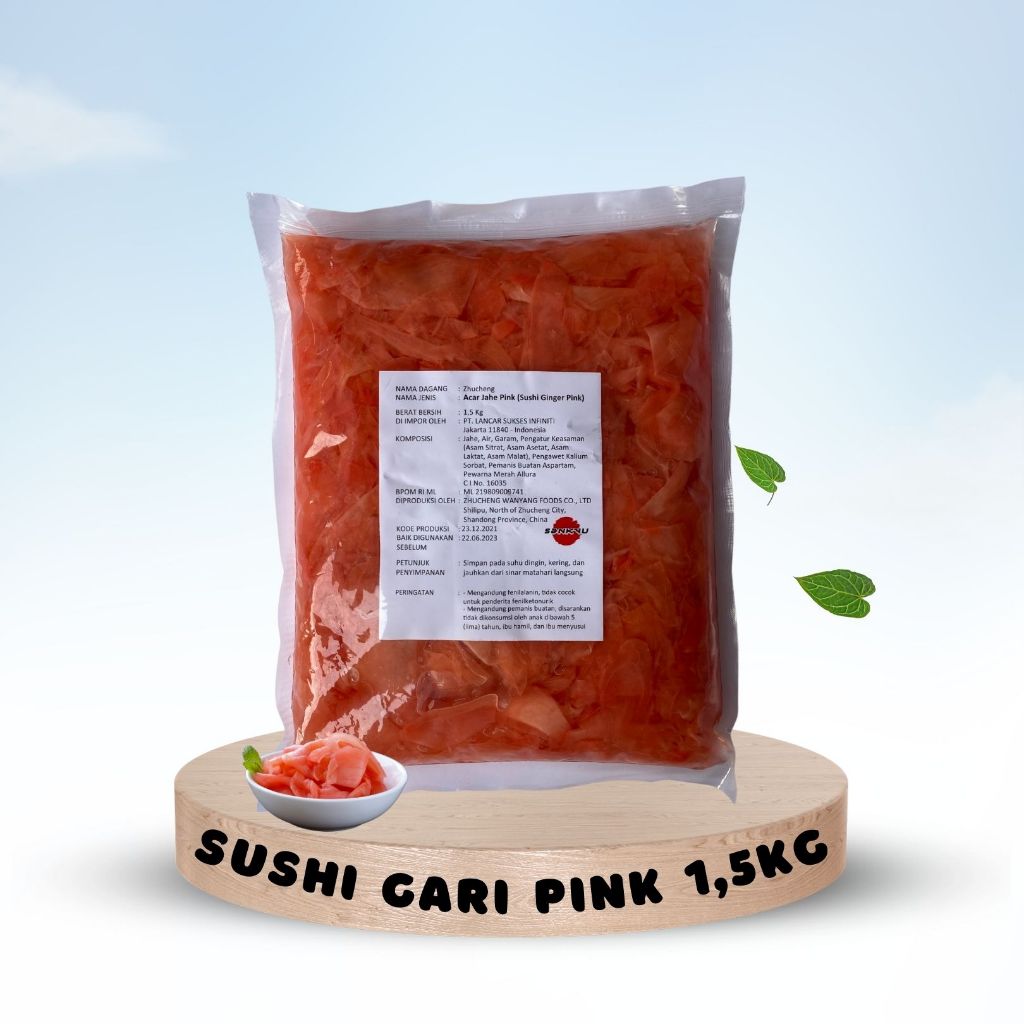 

Sushi Gari 1,5 kg - Sushi Ginger Pink and White - Acar Jahe Sushi - Sushi Pickles - Sushi Gari 1 Kg