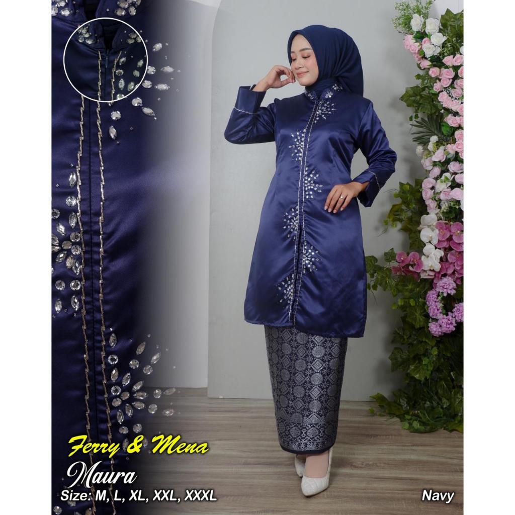 tunik jumbo melayu - Baju kondangan pernikahan pesta wisuda - Kebaya modern melayu bordir - Baju pes
