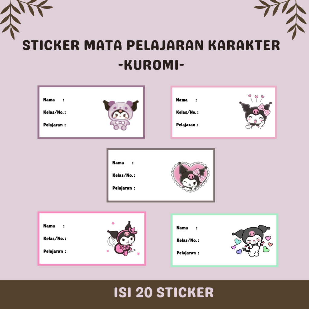 

Sticker Mata Pelajaran Kuromi isi 20 / Label Mata Pelajaran Cinnamoroll