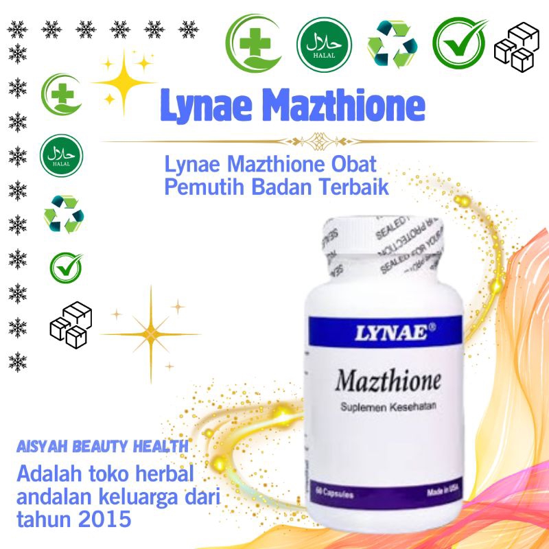 Lynae Mazthione Asli 100% Pemutih Wajah Isi 60Kapsul