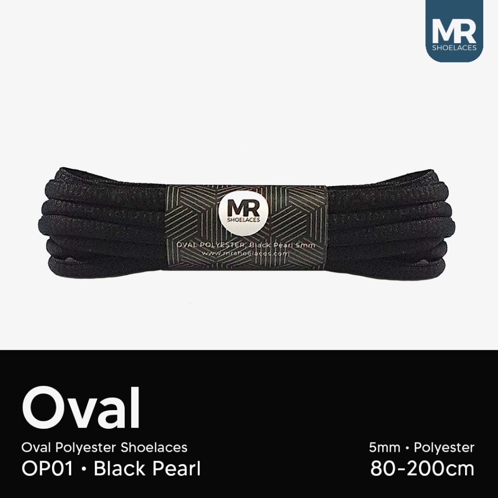 KODE G9N MR Shoelaces OP1 Hitam Black Tali Sepatu Polyester Oval 5mm  Panjang Tali 8cm 9cm 1cm 12cm 