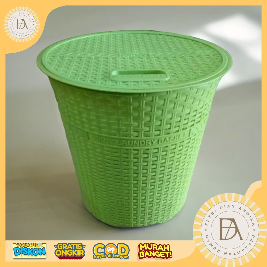 Keranjang Baju Kotor Miranda / Laundry Bulat Plastik Miranda