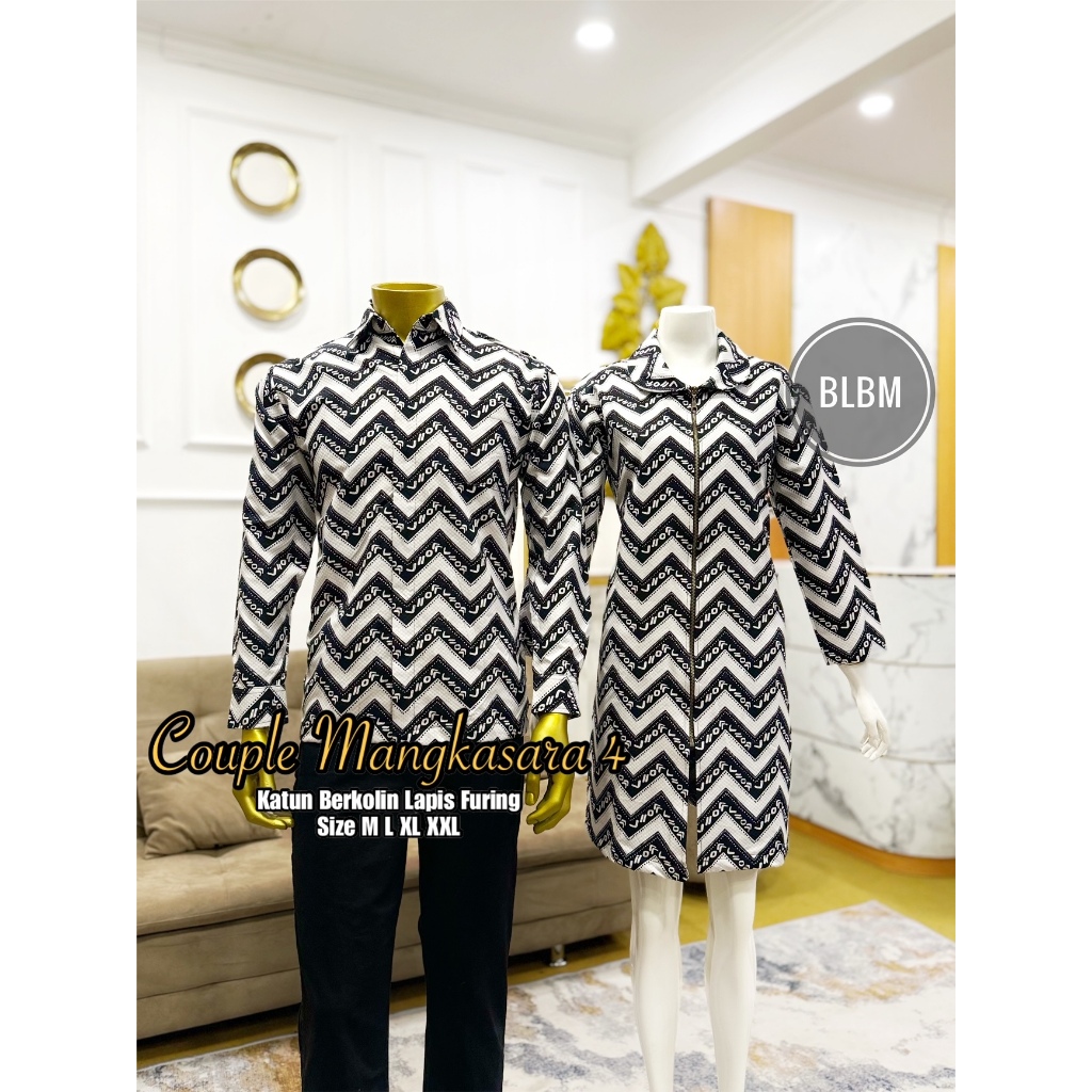 Couple Batik Sarimbit Kode Mangkasara 3 & 4 by Batik Lanang Mamez Batik Lontara Batik Makassar