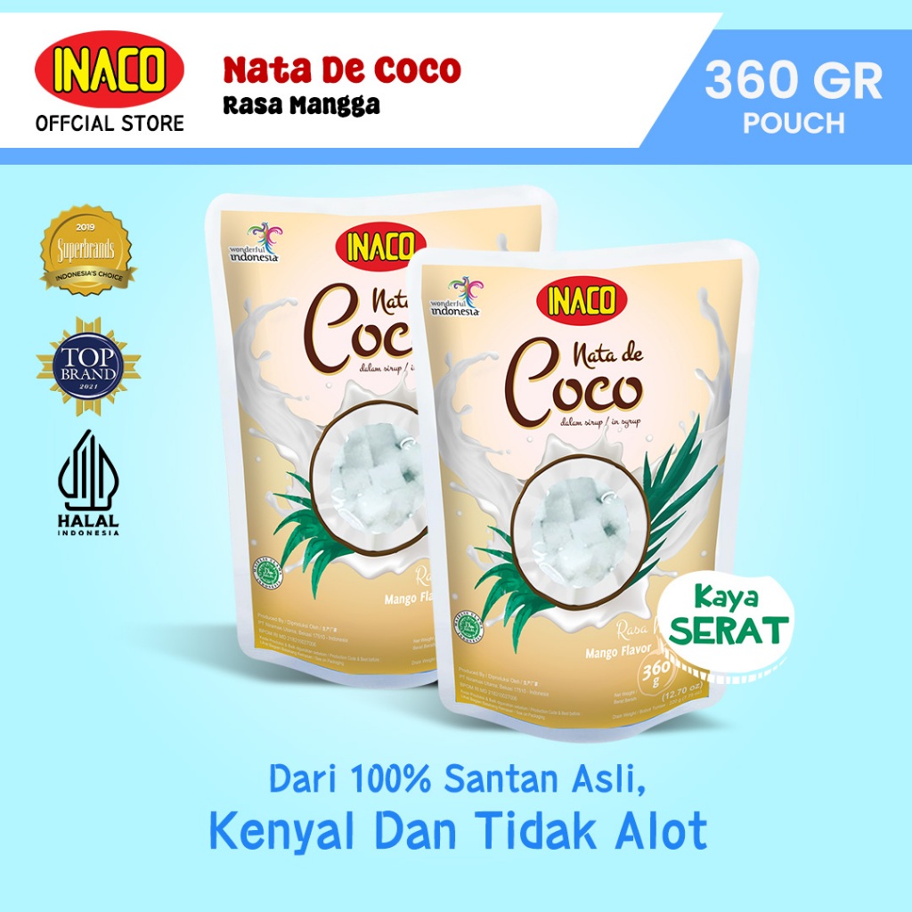 

INACO Nata De Coco Mango Pouch 360gr - Twinpack