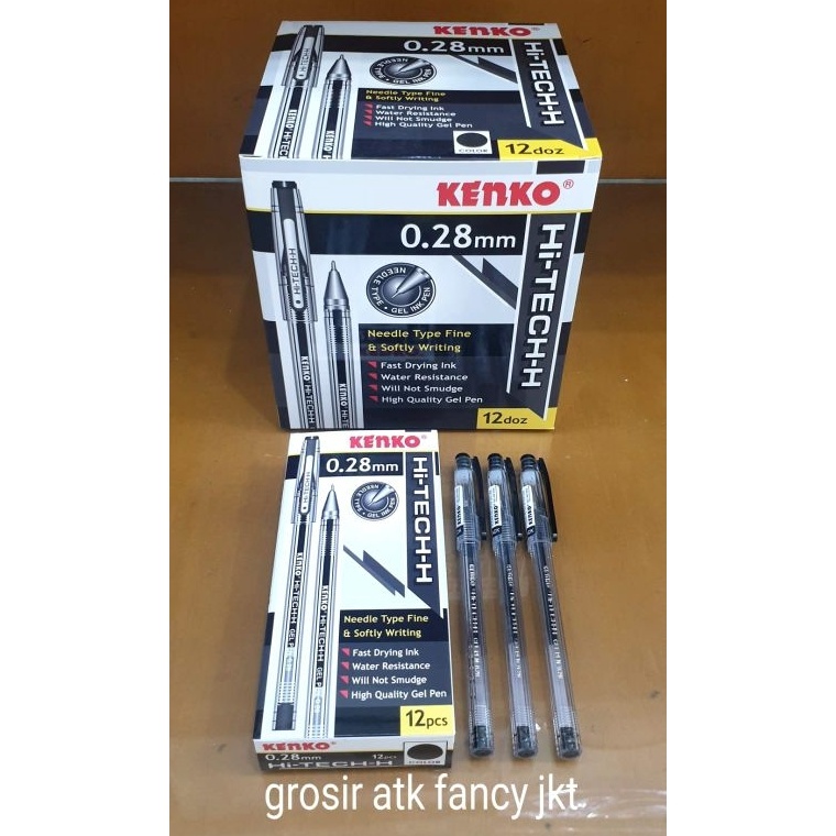 

KODE L24X 12 buah Gel Pen Pulpen Pen Pena Gel Kenko Hi Tech 28 mm HiTech HiTech Hi Tech HITAM