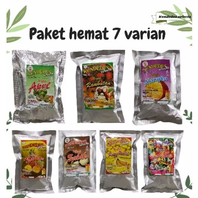 

PAKET 7 VARIAN rasa apel,salak,nangka,nanas,mangga,pisang rambak dan rambutan. kemasan 50 gram premium Rendah lemak