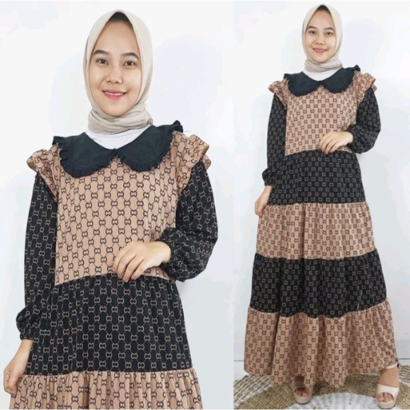 gamis sahara dress umpak // sahara maxy dress kombinasi
