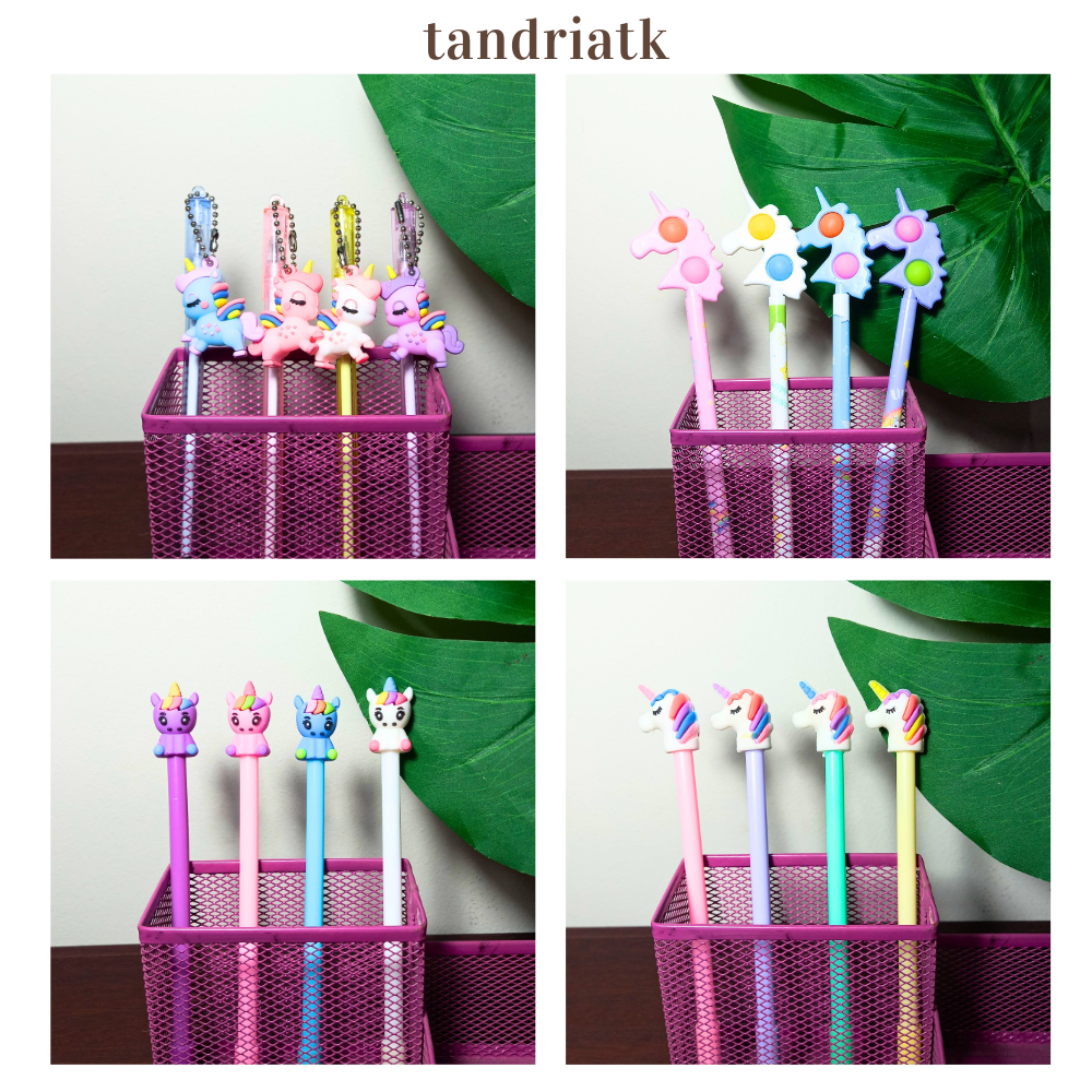 

[1 Lusin/ 12 pcs] Bolpen Gel Unicorn Pulpen Karakter Fancy Motif Cewek Pena Untuk Perempuan