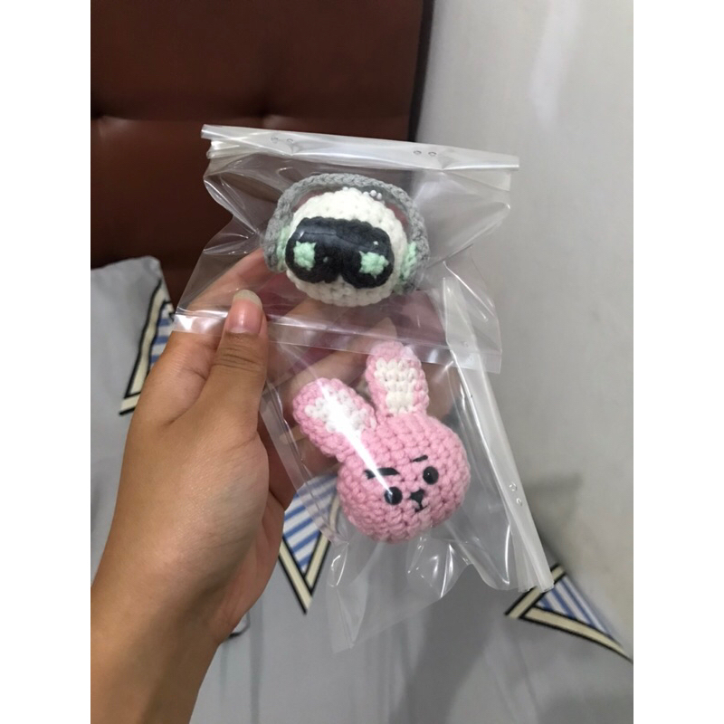 PO Cookie and Wootteo Keychain Crochet Handmade - Nadia Salsabila