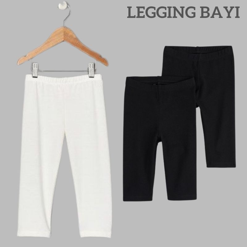 Legging polos anak hitam dan putih usia bayi sampai 5 tahun